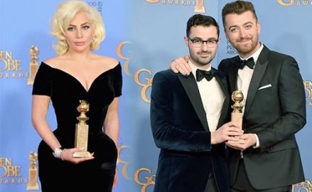 แรงตั้งแต่ต้นปี! Lady Gaga, Sam Smith คว้ารางวัล Golden Globes 2016